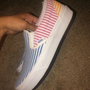 Colorful vans slip on
